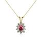 1 - Giselle Rhodolite Garnet and Diamond Halo Pendant 