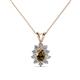 1 - Giselle Smoky Quartz and Diamond Halo Pendant 