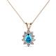 1 - Giselle London Blue Topaz and Diamond Halo Pendant 