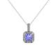 1 - Kiani Tanzanite and Diamond Halo Pendant 