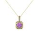 1 - Kiani Amethyst and Diamond Halo Pendant 