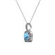 2 - Kiani Blue Topaz and Diamond Halo Pendant 