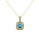 1 - Kiani Blue Topaz and Diamond Halo Pendant 