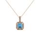 1 - Kiani Blue Topaz and Diamond Halo Pendant 