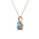 2 - Kiani Blue Topaz and Diamond Halo Pendant 