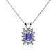 1 - Xuan Tanzanite and Diamond Halo Pendant 