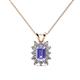 1 - Xuan Tanzanite and Diamond Halo Pendant 
