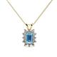 1 - Xuan Blue Topaz and Diamond Halo Pendant 