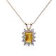 1 - Xuan Citrine and Diamond Halo Pendant 