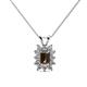 1 - Xuan Smoky Quartz and Diamond Halo Pendant 