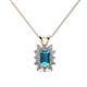 1 - Xuan London Blue Topaz and Diamond Halo Pendant 
