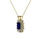 3 - Xuan Blue Sapphire and Diamond Halo Pendant 