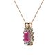 3 - Xuan Pink Sapphire and Diamond Halo Pendant 