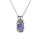 3 - Xuan Tanzanite and Diamond Halo Pendant 