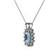 3 - Xuan Aquamarine and Diamond Halo Pendant 