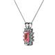 3 - Xuan Pink Tourmaline and Diamond Halo Pendant 