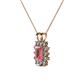 3 - Xuan Pink Tourmaline and Diamond Halo Pendant 