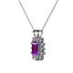 3 - Xuan Amethyst and Diamond Halo Pendant 