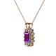 3 - Xuan Amethyst and Diamond Halo Pendant 