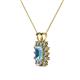 3 - Xuan Blue Topaz and Diamond Halo Pendant 