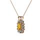 3 - Xuan Citrine and Diamond Halo Pendant 