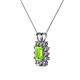 3 - Xuan Peridot and Diamond Halo Pendant 