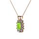 3 - Xuan Peridot and Diamond Halo Pendant 