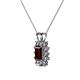 3 - Xuan Red Garnet and Diamond Halo Pendant 