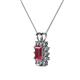 3 - Xuan Rhodolite Garnet and Diamond Halo Pendant 