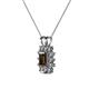 3 - Xuan Smoky Quartz and Diamond Halo Pendant 