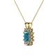 3 - Xuan London Blue Topaz and Diamond Halo Pendant 