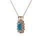 3 - Xuan London Blue Topaz and Diamond Halo Pendant 