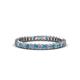 1 - Allie 2.00 mm Blue Topaz and Diamond Eternity Band 