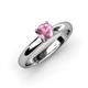 3 - Bianca 6.50 mm Round Pink Tourmaline Solitaire Engagement Ring 