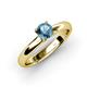3 - Bianca 6.50 mm Round Blue Topaz Solitaire Engagement Ring 