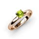 3 - Bianca 6.50 mm Round Peridot Solitaire Engagement Ring 