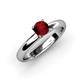 3 - Bianca 6.50 mm Round Red Garnet Solitaire Engagement Ring 
