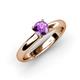 3 - Bianca 6.50 mm Round Amethyst Solitaire Engagement Ring 