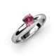 3 - Bianca 6.50 mm Round Rhodolite Garnet Solitaire Engagement Ring 