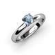 3 - Bianca 6.50 mm Round Aquamarine Solitaire Engagement Ring 