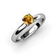 3 - Bianca 6.50 mm Round Citrine Solitaire Engagement Ring 