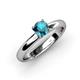 3 - Bianca 6.50 mm Round London Blue Topaz Solitaire Engagement Ring 