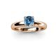 2 - Bianca 6.50 mm Round Blue Topaz Solitaire Engagement Ring 