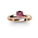 2 - Bianca 6.50 mm Round Rhodolite Garnet Solitaire Engagement Ring 