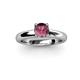 2 - Bianca 6.50 mm Round Rhodolite Garnet Solitaire Engagement Ring 