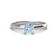 1 - Solus Round Aquamarine Solitaire Engagement Ring  