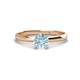 1 - Solus Round Aquamarine Solitaire Engagement Ring  