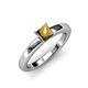 3 - Kyle Princess Cut Citrine Solitaire Engagement Ring 