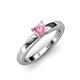 3 - Kyle Princess Cut Pink Tourmaline Solitaire Engagement Ring 