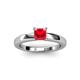 2 - Kyle Princess Cut Red Garnet Solitaire Engagement Ring 
